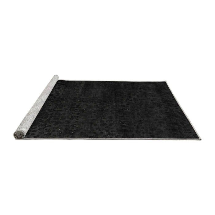 Sideview of Machine Washable Abstract Gray Modern Rug, wshabs5155gry