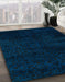 Machine Washable Abstract Night Blue Rug in a Family Room, wshabs5155