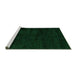 Sideview of Machine Washable Abstract Green Modern Area Rugs, wshabs5155grn