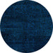 Round Machine Washable Abstract Light Blue Modern Rug, wshabs5155lblu