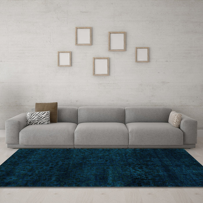 Machine Washable Abstract Turquoise Modern Area Rugs in a Living Room,, wshabs5155turq