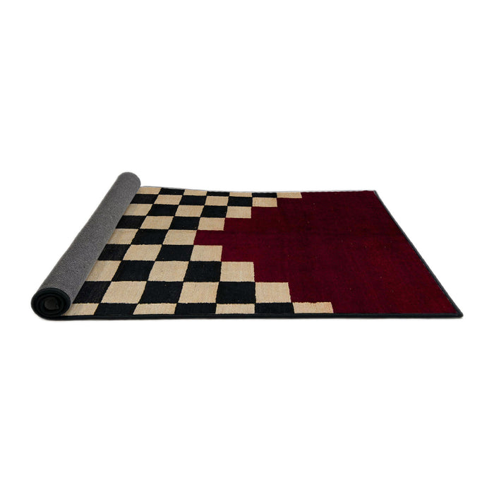 Sideview of Abstract Dark Almond Brown Modern Rug, abs5156