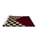 Sideview of Machine Washable Abstract Dark Almond Brown Rug, wshabs5156