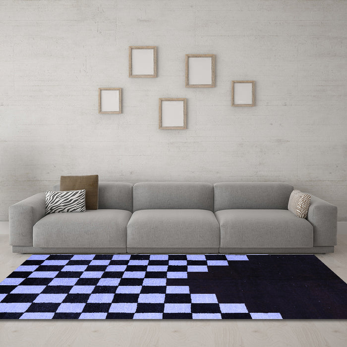 Machine Washable Abstract Blue Modern Rug in a Living Room, wshabs5156blu