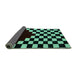 Sideview of Abstract Turquoise Modern Rug, abs5156turq