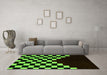 Machine Washable Abstract Green Modern Area Rugs in a Living Room,, wshabs5156grn