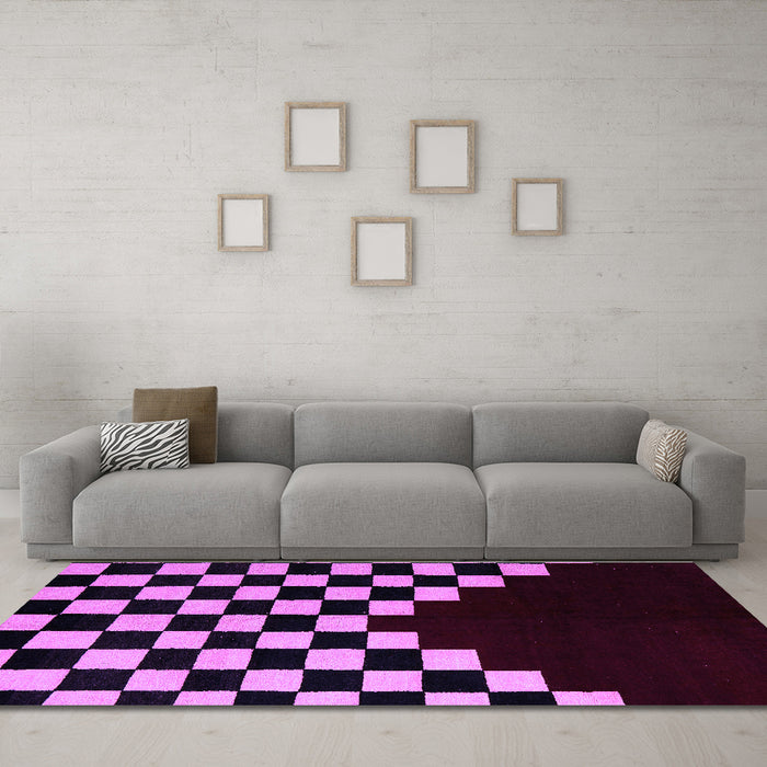 Machine Washable Abstract Purple Modern Area Rugs in a Living Room, wshabs5156pur