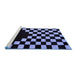 Sideview of Machine Washable Abstract Blue Modern Rug, wshabs5156blu