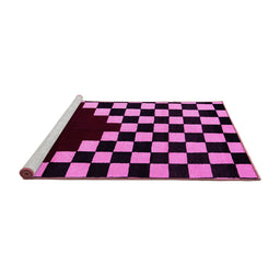 Sideview of Machine Washable Abstract Pink Modern Rug, wshabs5156pnk