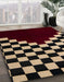 Machine Washable Abstract Dark Almond Brown Rug in a Family Room, wshabs5156