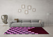 Machine Washable Abstract Pink Modern Rug in a Living Room, wshabs5156pnk