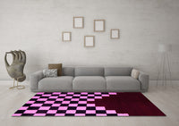 Machine Washable Abstract Pink Modern Rug, wshabs5156pnk