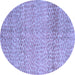 Round Machine Washable Abstract Blue Modern Rug, wshabs5157blu