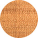 Round Machine Washable Abstract Orange Modern Area Rugs, wshabs5157org