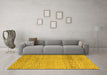 Machine Washable Abstract Yellow Modern Rug in a Living Room, wshabs5157yw