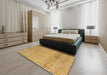 Abstract Sedona Brown Modern Rug in a Bedroom, abs5157