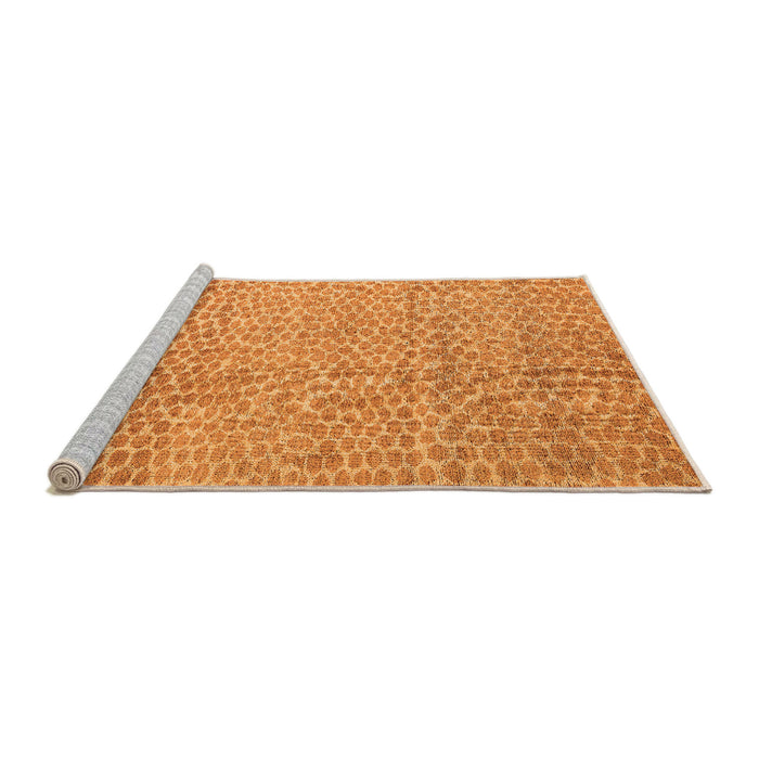 Sideview of Machine Washable Abstract Orange Modern Area Rugs, wshabs5157org