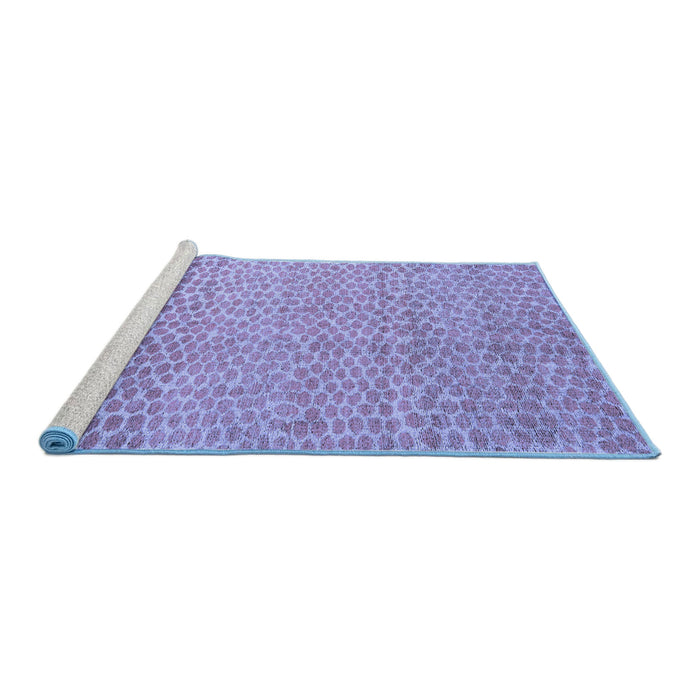 Sideview of Machine Washable Abstract Blue Modern Rug, wshabs5157blu