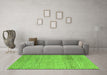 Machine Washable Abstract Green Modern Area Rugs in a Living Room,, wshabs5157grn