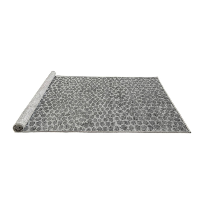 Sideview of Machine Washable Abstract Gray Modern Rug, wshabs5157gry