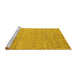 Sideview of Machine Washable Abstract Yellow Modern Rug, wshabs5157yw