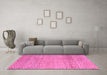 Machine Washable Abstract Pink Modern Rug in a Living Room, wshabs5157pnk