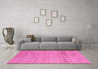 Machine Washable Abstract Pink Modern Rug, wshabs5157pnk