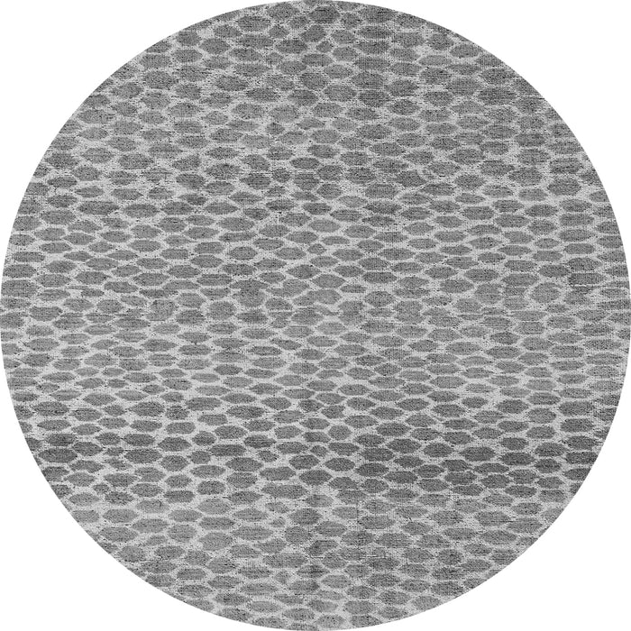 Round Machine Washable Abstract Gray Modern Rug, wshabs5157gry