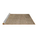 Sideview of Machine Washable Abstract Brown Sugar Brown Rug, wshabs5158