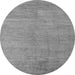 Round Abstract Gray Modern Rug, abs5158gry