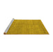 Sideview of Machine Washable Abstract Yellow Modern Rug, wshabs5158yw