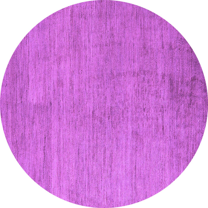 Round Machine Washable Abstract Purple Modern Area Rugs, wshabs5158pur
