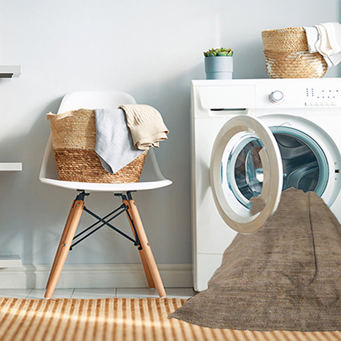 Machine Washable Abstract Brown Sugar Brown Rug in a Washing Machine, wshabs5158