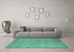 Machine Washable Abstract Turquoise Modern Area Rugs in a Living Room,, wshabs5158turq