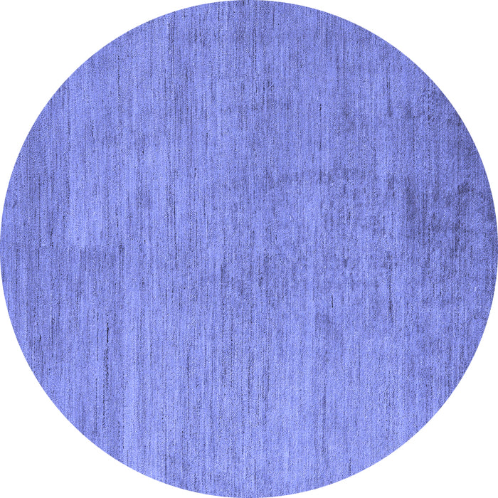 Round Abstract Blue Modern Rug, abs5158blu
