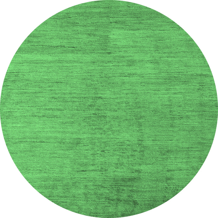 Round Abstract Emerald Green Modern Rug, abs5158emgrn