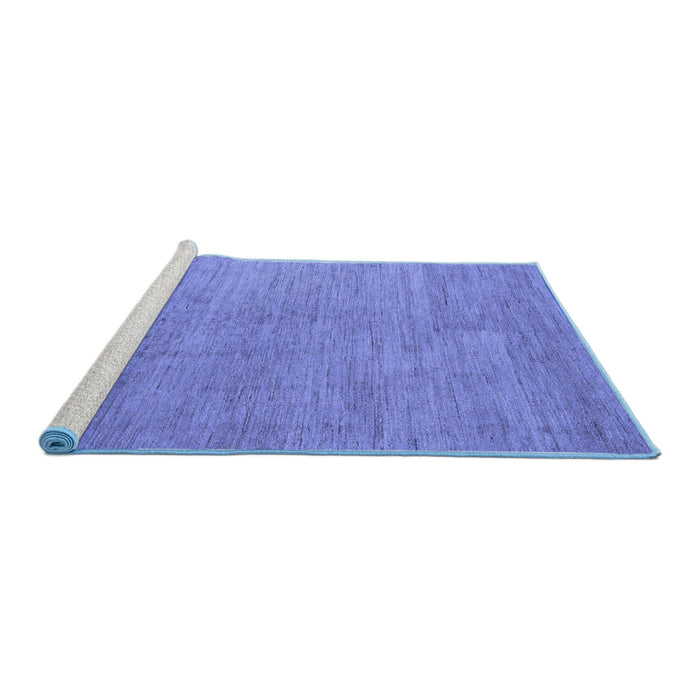 Sideview of Machine Washable Abstract Blue Modern Rug, wshabs5158blu