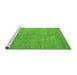 Sideview of Machine Washable Abstract Green Modern Area Rugs, wshabs5158grn