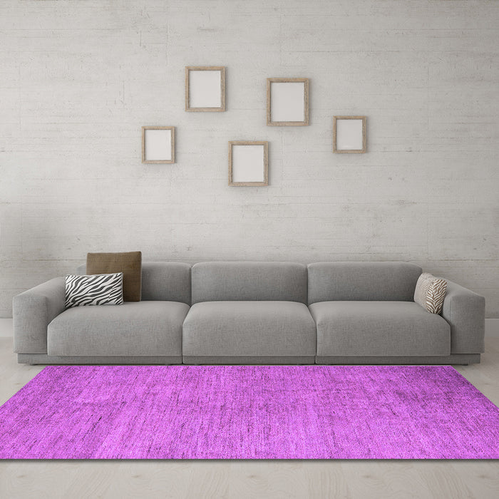 Machine Washable Abstract Purple Modern Area Rugs in a Living Room, wshabs5158pur