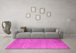 Machine Washable Abstract Pink Modern Rug in a Living Room, wshabs5158pnk