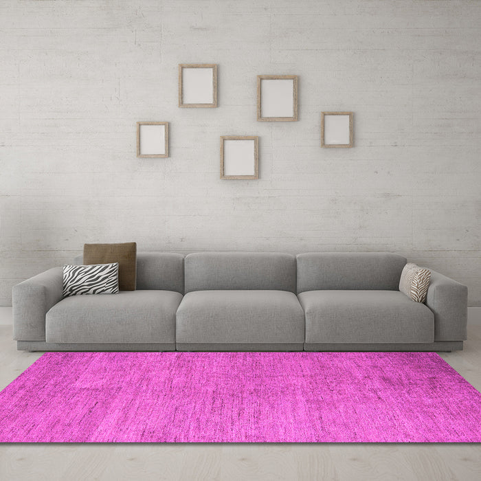 Machine Washable Abstract Pink Modern Rug in a Living Room, wshabs5158pnk