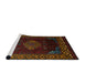 Sideview of Machine Washable Abstract Red Rug, wshabs5159