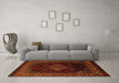 Machine Washable Abstract Orange Modern Area Rugs in a Living Room, wshabs5159org