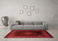 Machine Washable Abstract Red Modern Rug, wshabs5159red