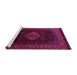 Sideview of Machine Washable Abstract Pink Modern Rug, wshabs5159pnk