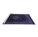 Sideview of Machine Washable Abstract Blue Modern Rug, wshabs5159blu