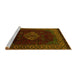 Sideview of Machine Washable Abstract Yellow Modern Rug, wshabs5159yw