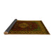 Sideview of Abstract Yellow Modern Rug, abs5159yw