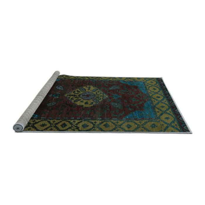 Sideview of Machine Washable Abstract Light Blue Modern Rug, wshabs5159lblu