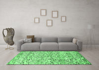 Machine Washable Abstract Emerald Green Modern Rug, wshabs515emgrn